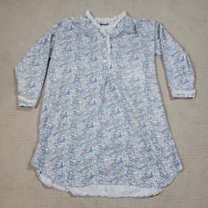 Lanz of Salzburg Nightgown Large Floral Eyelet Lace Grandma Cottagecore Prairie